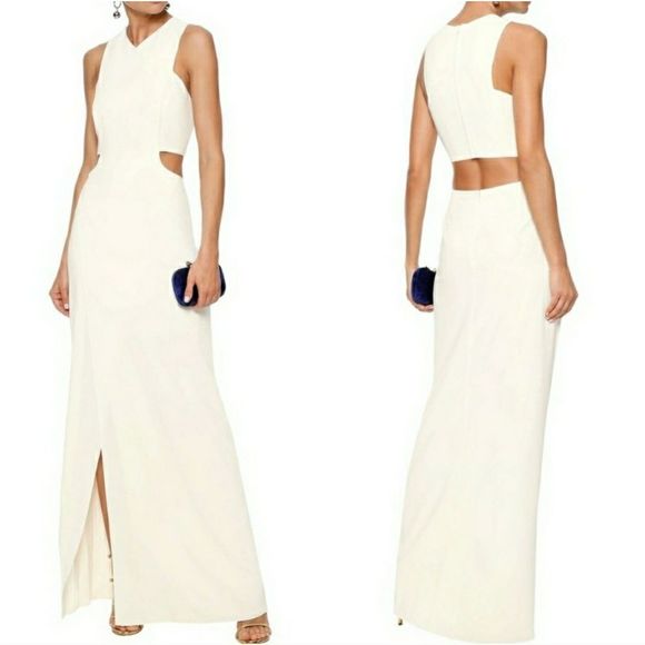 Halston Heritage AsimetricCutout Crepe Gown - Picture 3 of 9